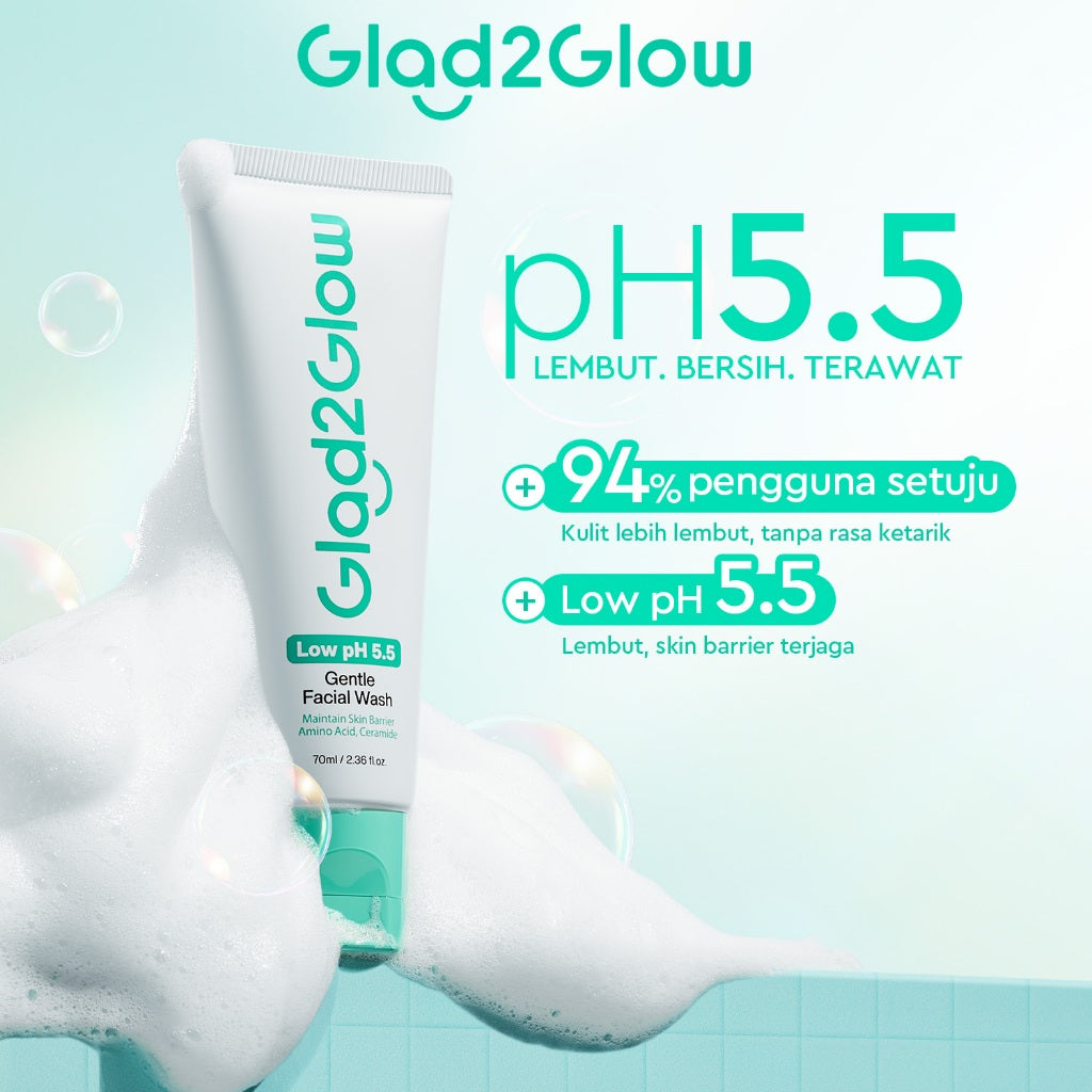 [New]Glad2Glow Low pH 5.5 Gentle Face Wash  Cleanser Pencuci Muka pH Seimbang Sabun Wajah Facial Cleanser sabun cuci muka g2g
