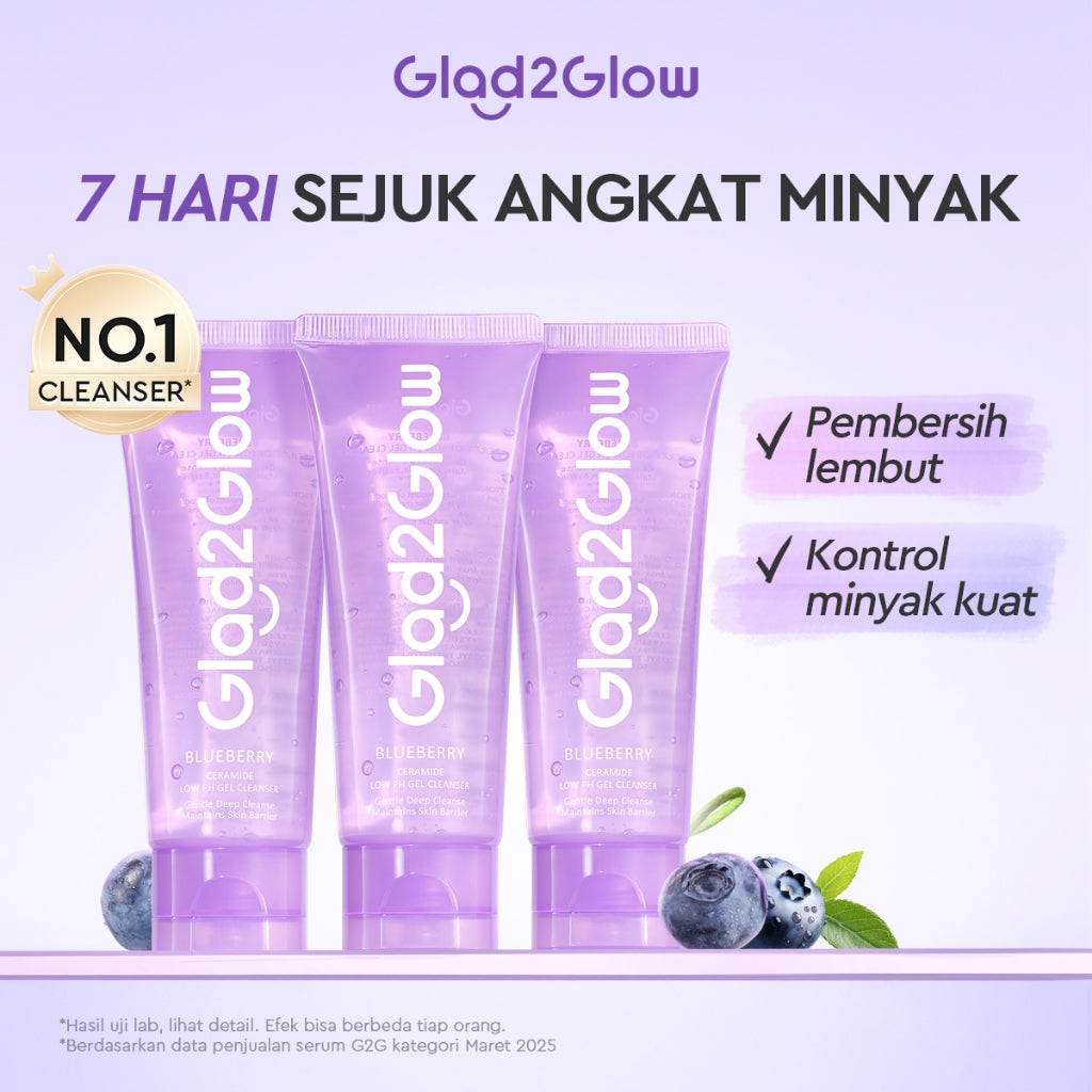 [Hemat 4PCS]Glad2Glow Facial Cleanser Series-Low PH Gel Centella Mencerahkan Pencerah Wajah Anti Jerawat Penuaan Hilangkan Flek & Tenangkan face wash Pembersih Wajah Membersihkan kotoran dan minyak Menjaga pelindung kulit Mengobati g2glow official store