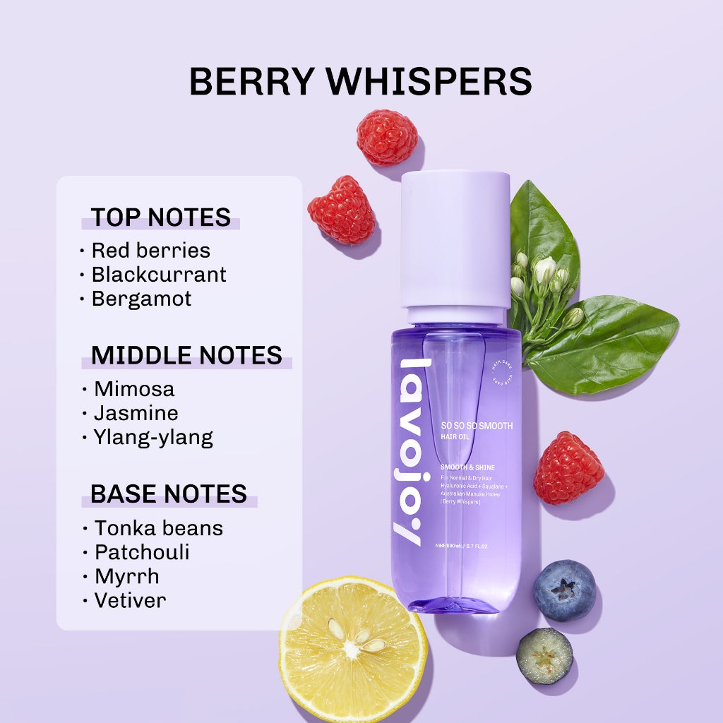 Lavojoy So So So Smooth Hair Oil 80ml  – Hair Oil Rambut Kering & Kusut, Melembutkan, Mengurangi Rambut Mengembang, Perlindungan Rambut Dari Panas Berlebih, Dengan 9 Natural Oils & Vitamin E