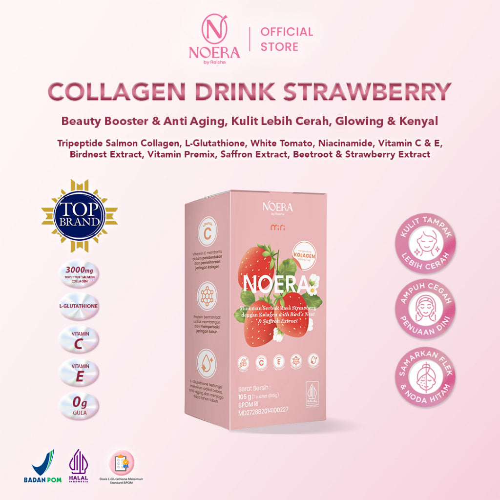 Noera Collagen Drink Mini Improved Formula  - Travel Size | Minuman Pencerah Kulit with L-Glutathione | Collagen Beauty Drink