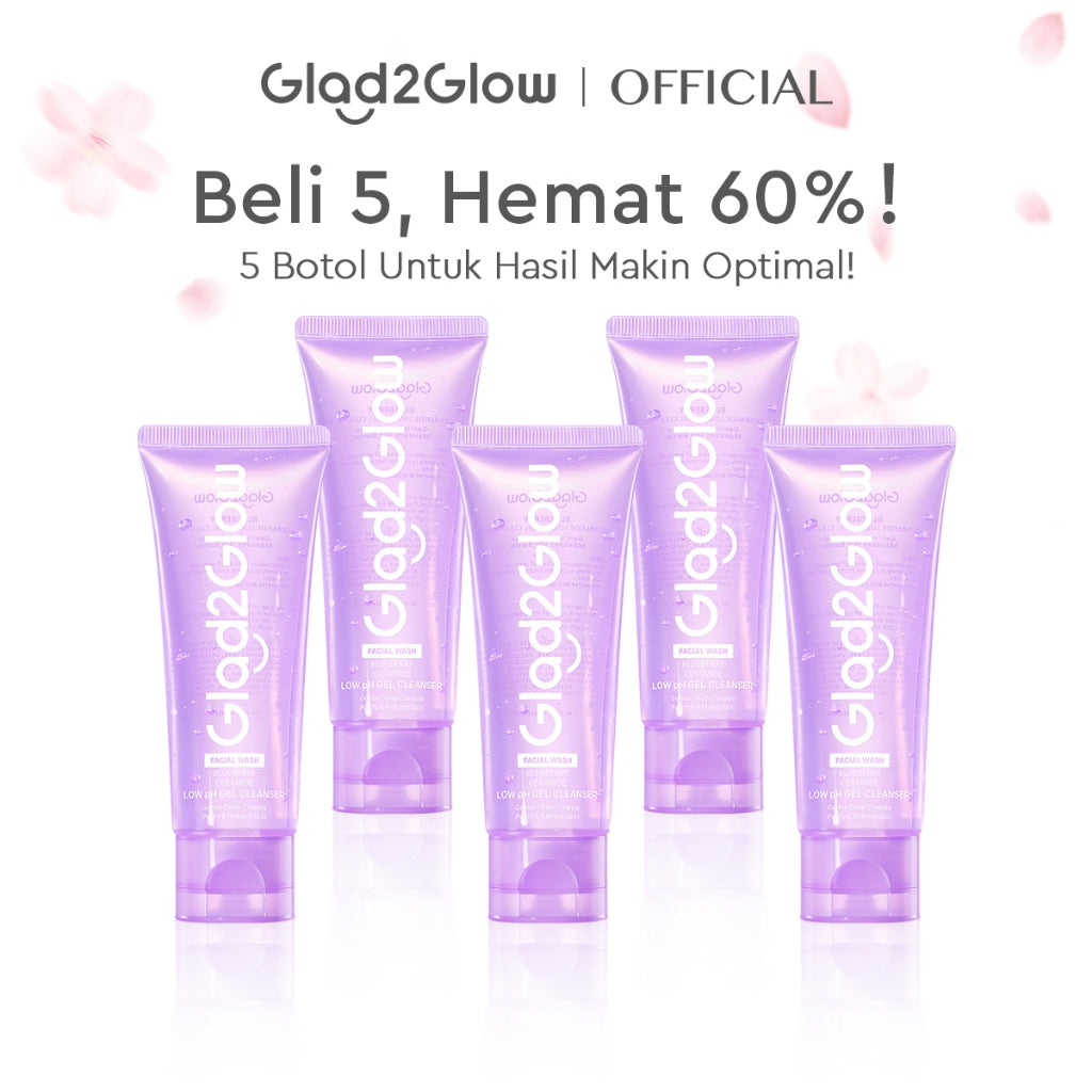 [Hemat 5PCS]Glad2Glow Facial Cleanser Series-Low PH Gel Centella Mencerahkan Pencerah Wajah Anti Jerawat Penuaan Hilangkan Flek & Tenangkan face wash Pembersih Wajah Membersihkan kotoran dan minyak Menjaga pelindung kulit Mengobati g2glow official store