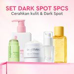 Glad2Glow bundle 5in1 paket Skincare- Moisturizer+Serum+Cleanser+Toner+ Clay Stick- Face Wash  Glowing Kit Dark Spot Acne Kit Mencerahkan warna kulit Menghilangkan jerawat Anti penuaan Mencerahkan bintik hitam Beauty Sets & Packages g2glow official store