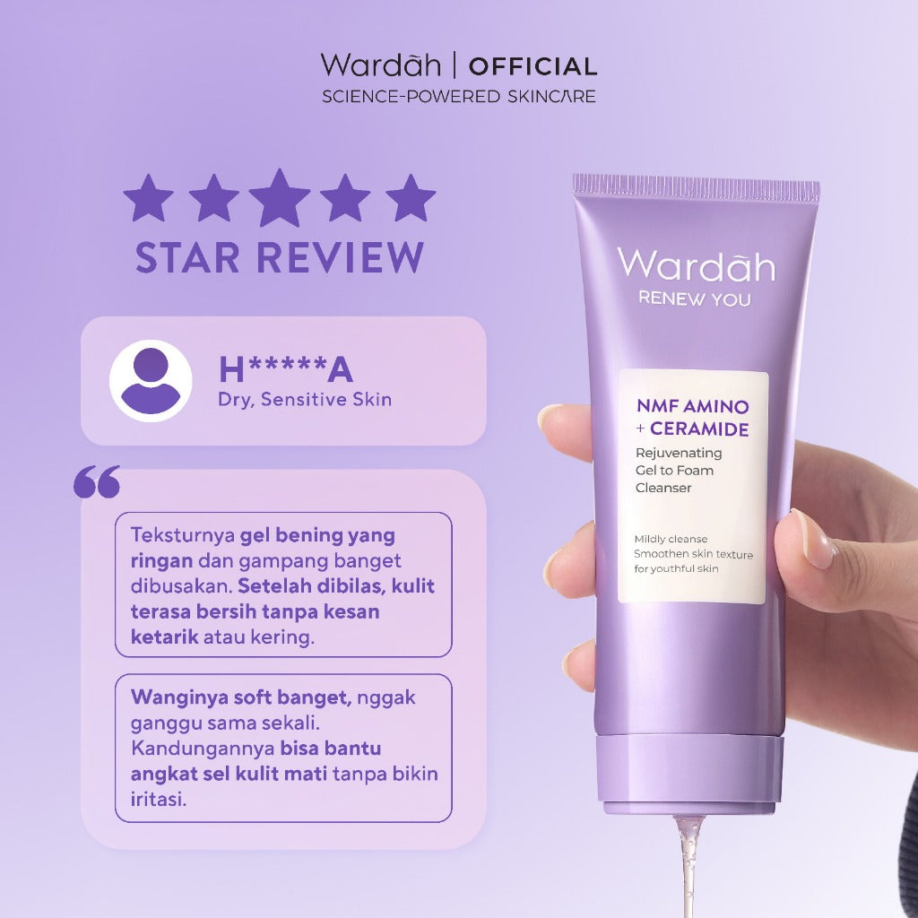 [REFAL HADY'S FAVORITE] NEW! WARDAH Renew You NMF Amino Ceramide Rejuvenating Gel To Foam Cleanser 100 mL Sabun Cuci Muka Gentle Acid Mantle Expert Gentle Cleanser yang Membersihkan dengan Gentle Kulit Lebih Halus Kenyal - Skincare