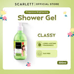 SCARLETT Fragrance Brightening Shower Gel 300ml | Body Wash Sabun Mandi Cair | Melembutkan Menutrisi Melembabkan Mencerahkan Kulit, Kulit Cerah Halus dengan Wangi Mewah