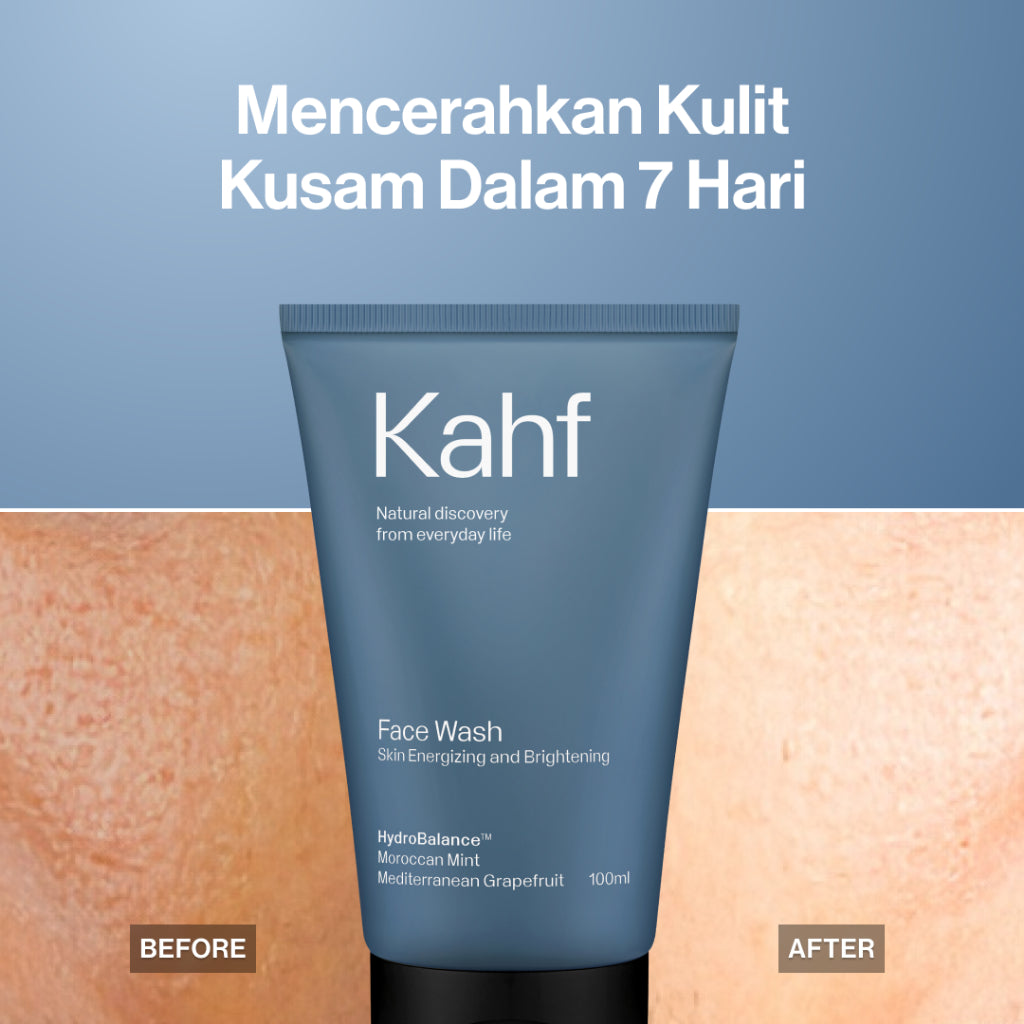 Twin Pack Kahf Face Wash Skin Energizing and Brightening 100 ml - 2 pcs Sabun Cuci Muka Pria untuk Membantu Mencerahkan Wajah - Suitable for Daily Use