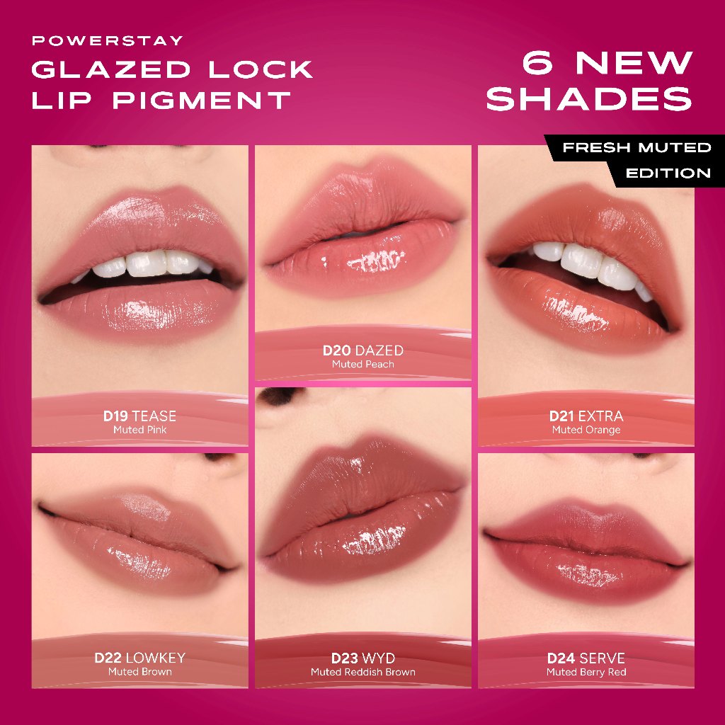 [SPECIAL 11.11] MAKE OVER Powerstay Glazed Lock Lip Pigment - NIKI Aqeela Sargio Mahalini Lip Glazed Plump Gloss Next Level Lip Cream Transferproof Pigmented Tahan Lama 24 Jam Ringan Lipstick Long Lasting Somethin Time Less w Maybe Euphoria