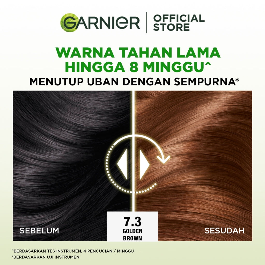 Garnier Color Naturals Ultra Color Big Kit 105ml (Pewarna Rambut dengan 3 Natural Oils) - #7.3 Golden Brown