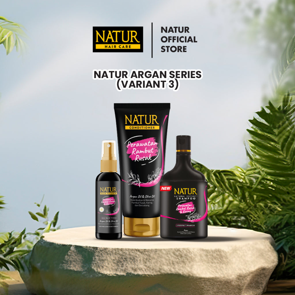 Natur Argan Series - Perawatan Rambut Rusak, Kering, dan Bercabang