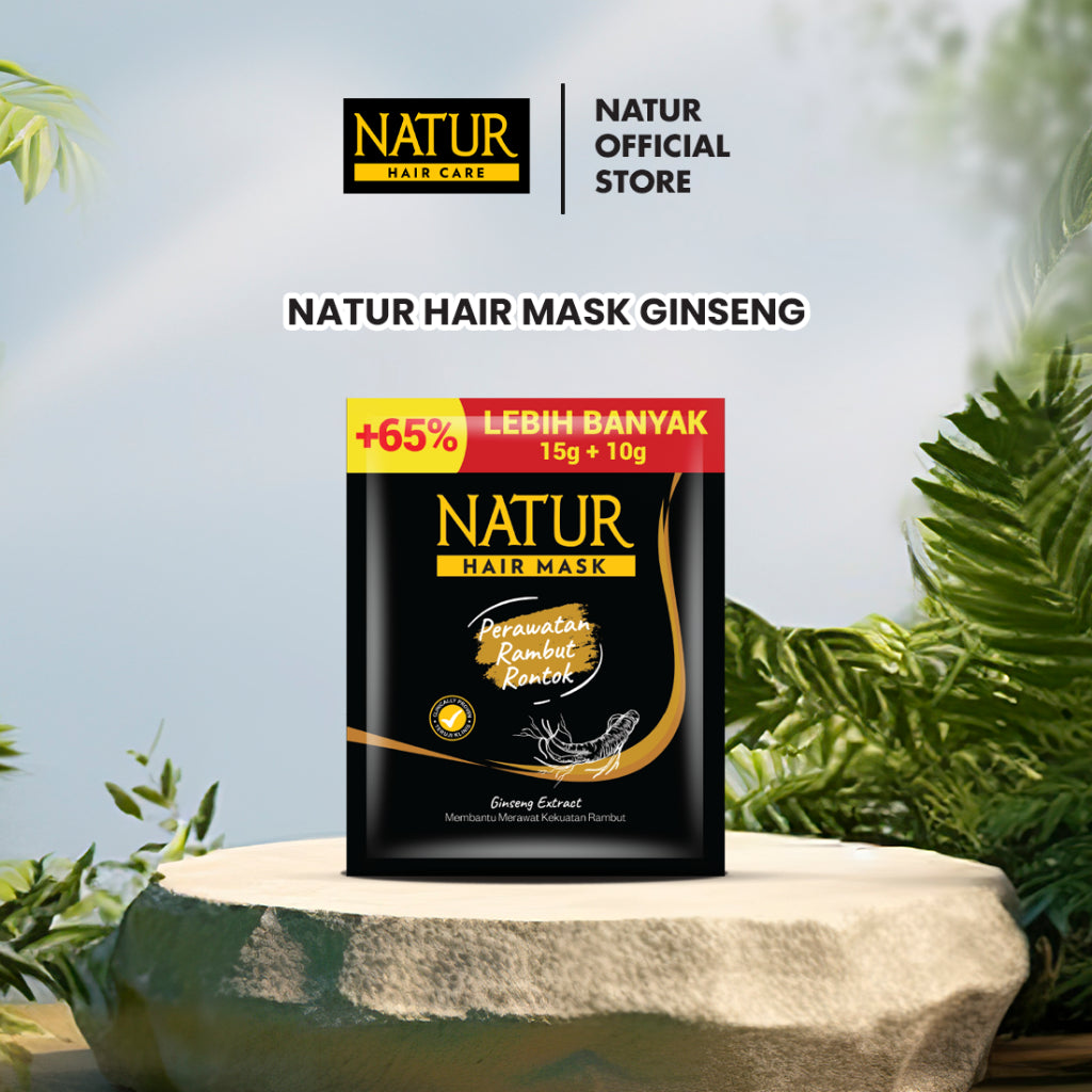 Natur Hair Mask Ginseng - Masker Rambut Rontok / Anti Hair Fall / Menguatkan Akar Rambut