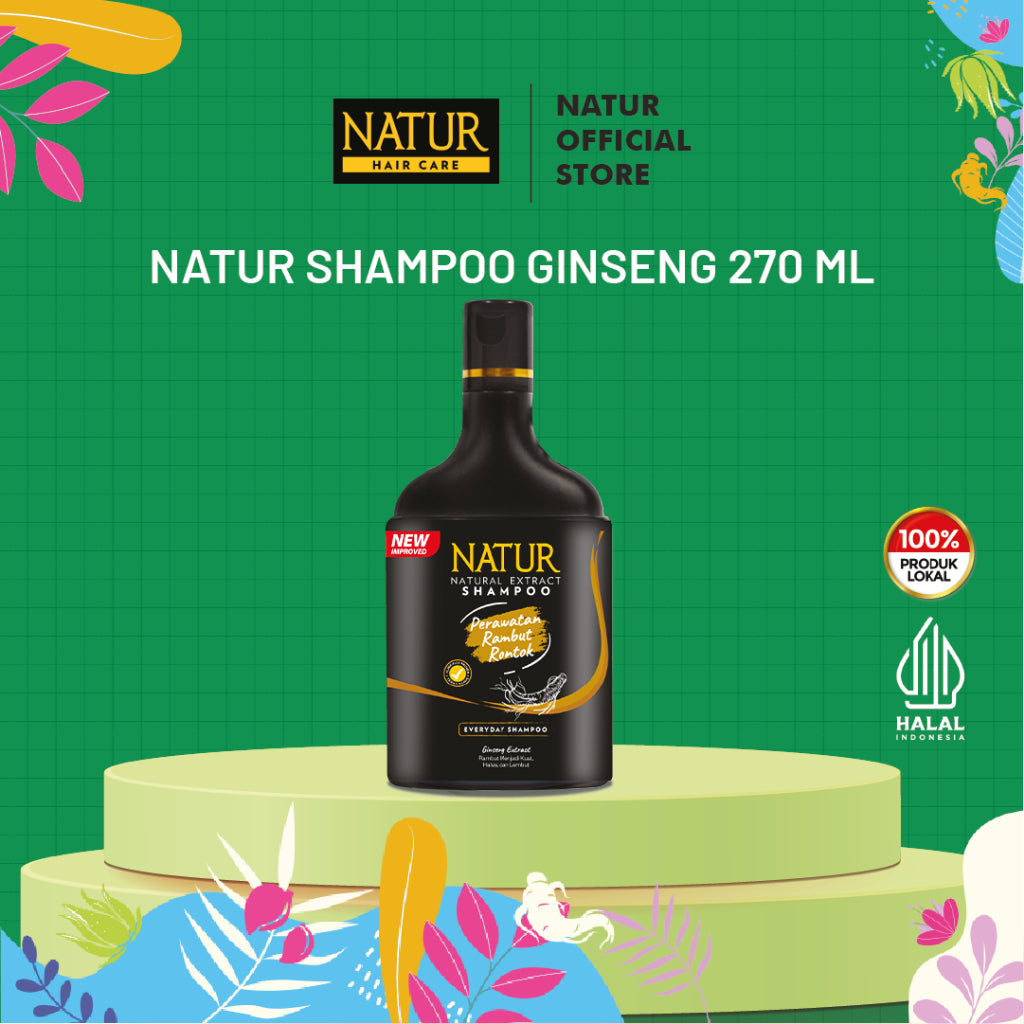 Natur Shampoo Extract Ginseng 270 ml  - Shampoo untuk Rambut Rontok / Anti Hair Fall