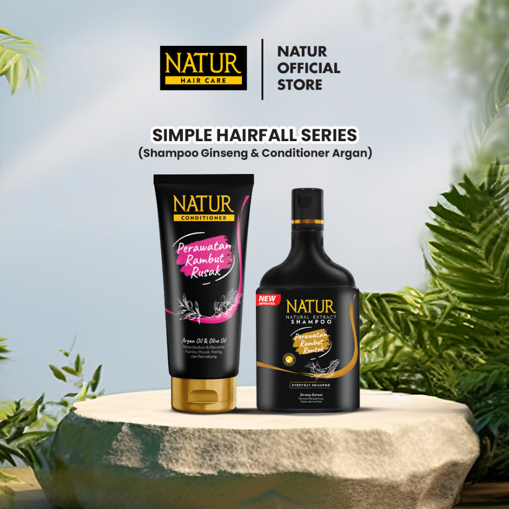 Simple Hair Fall Series - Paket Shampoo Conditioner Rambut Rontok / Anti Hair Fall / Menguatkan Akar Rambut