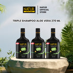 Triple Natur Shampoo Aloe Vera 270 ml - Paket Sampo Menebalkan Rambut 3 pcs