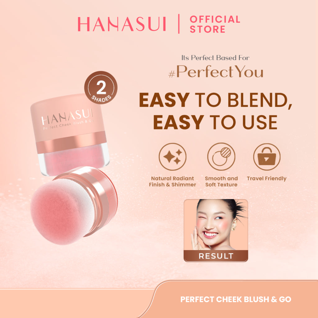 【3 IN 1】Hanasui Korean Make Up Look - Special Bundling 3Pcs Cushion Blush Liptint Natural Finish Makeup Ringan Waterproof