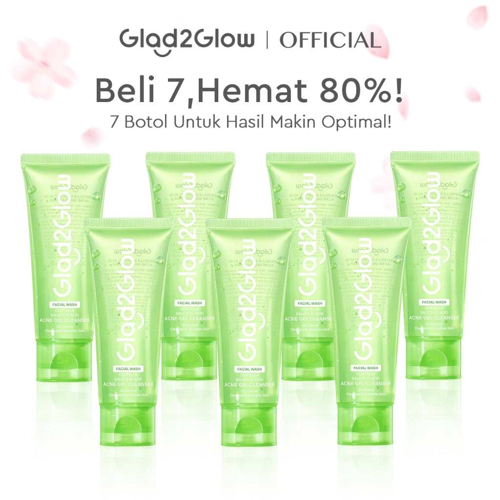 [Hemat 5PCS]Glad2Glow Facial Cleanser Series-Low PH Gel Centella Mencerahkan Pencerah Wajah Anti Jerawat Penuaan Hilangkan Flek & Tenangkan face wash Pembersih Wajah Membersihkan kotoran dan minyak Menjaga pelindung kulit Mengobati g2glow official store