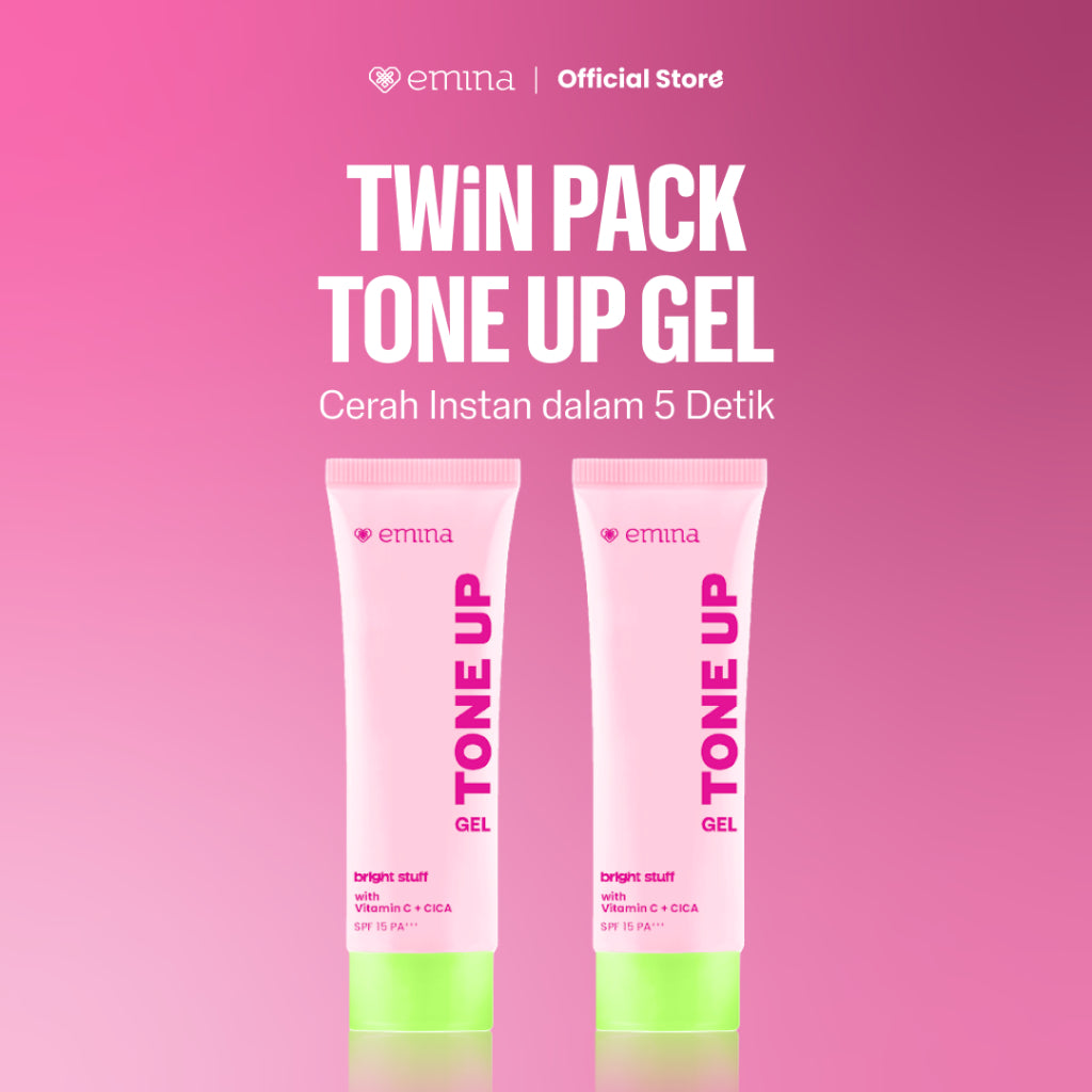 [SPECIAL 11.11] [Twin Pack] Emina Bright Stuff Tone Up Gel 20 ml Isi 2 Paket Tone Up - Pelembab Wajah Mencerahkan Instan, Perlindungan dari Sinar UV, Mudah Merata, No Whitecast, Anti Luntur, Non-Comedogenic, Non-Acnegenic, Cocok untuk semua jenis kulit