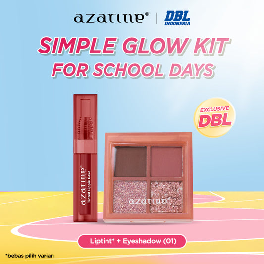 Azarine Simple Glow Kit for School Days Tinted Lippie Cake Liptint + Sweet Treats Eyeshadow 01 Sugar Rush