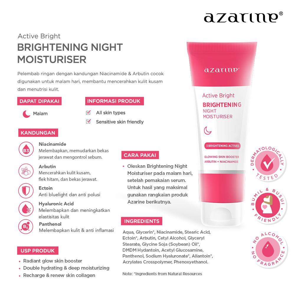 Azarine Study Fresh, Stay Fresh Active Bright Series Treatment (Face Wash + Day Cream + Night Cream)