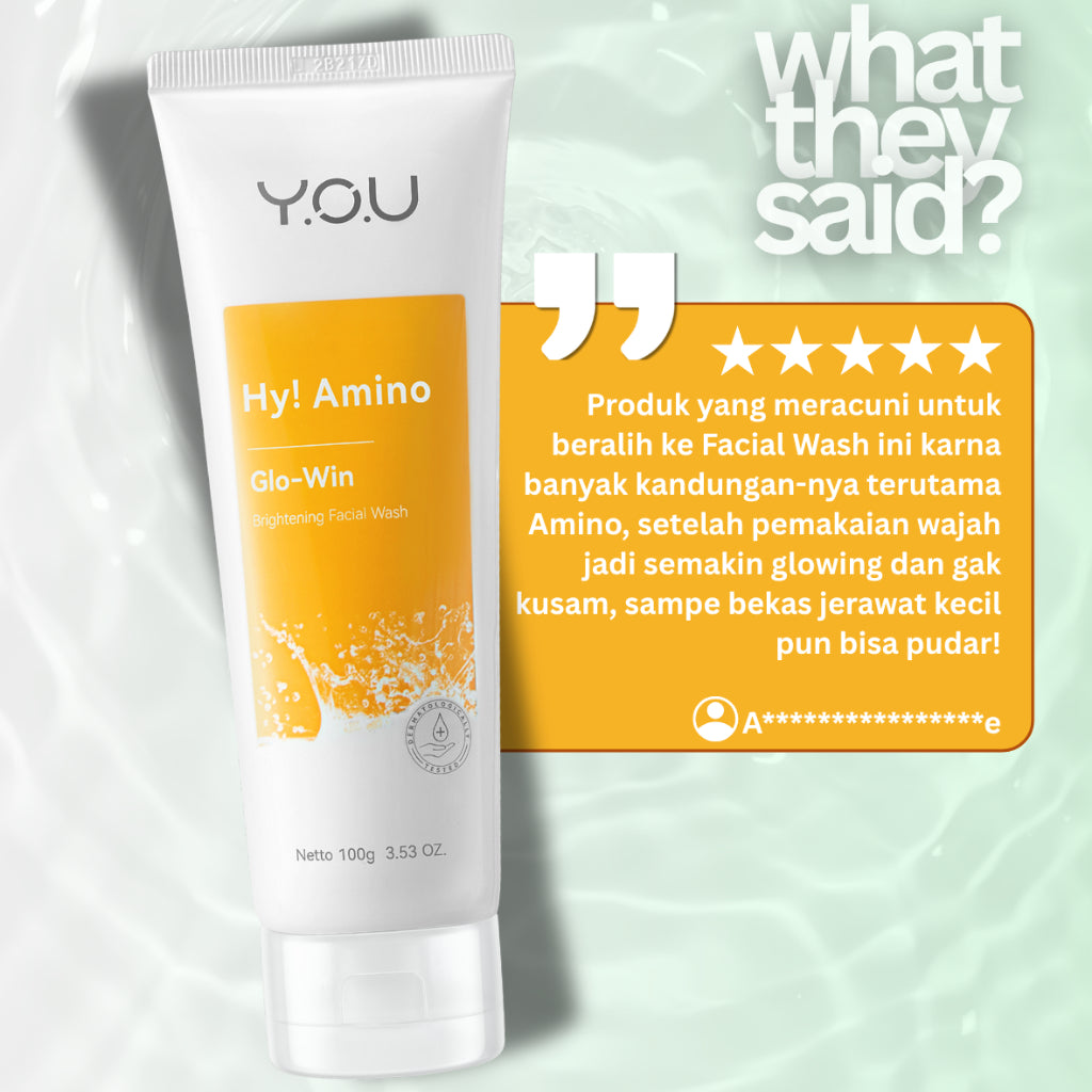 Y.O.U HY! Amino Facial Wash Series | Ac-Ttack | Glo-Win | Glowing Gentle | Contr-Oil | Bye-Byeteria Brightening | 2% Niacinamide | 1.5% BHA Fight Acne | 20% Centella