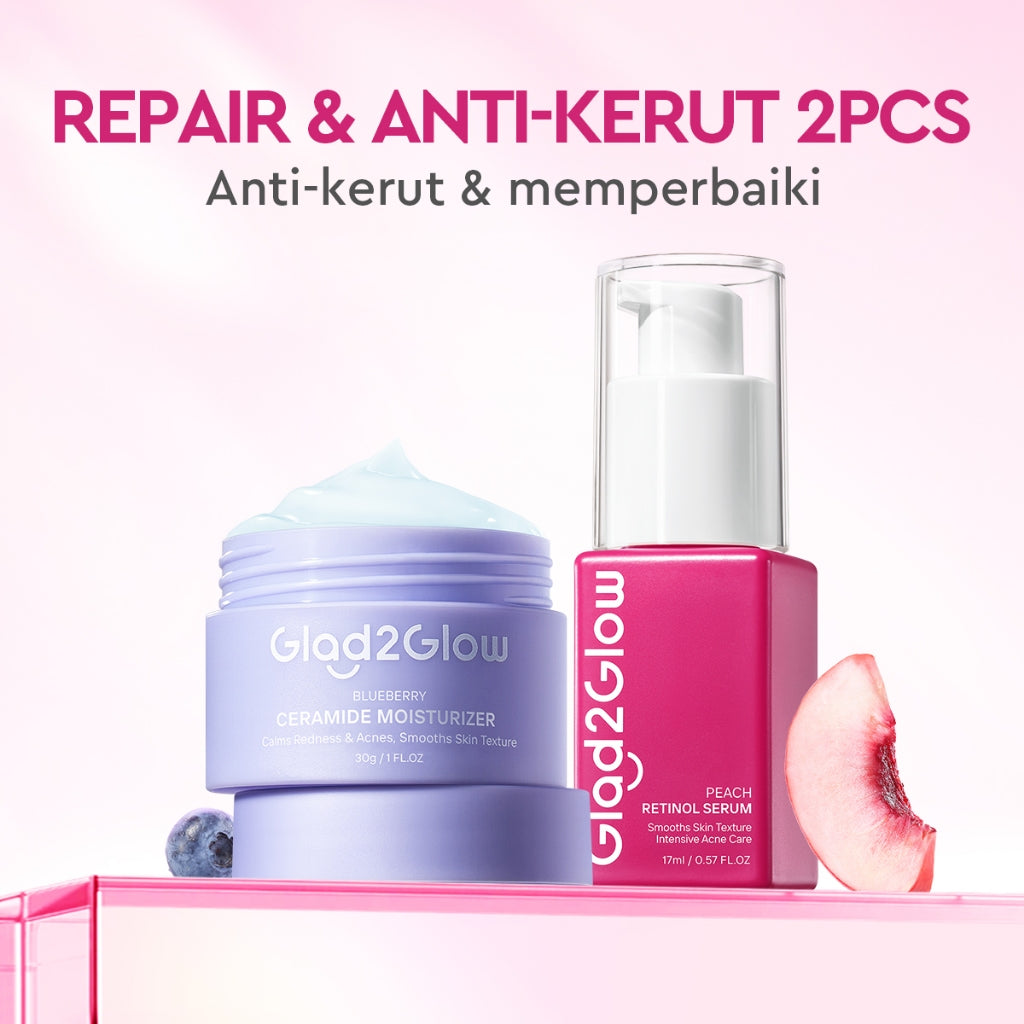 Glad2Glow Blueberry 5% Ceramide Moisturizer Repair Barrier Pulihkan skincare day cream Night Cream krim wajah moisturizer cream repair cream torriden cream cream pemutih wajah skincare bpom Pelembab Wajah Sensitive Skin Care G2G glad2glow official store