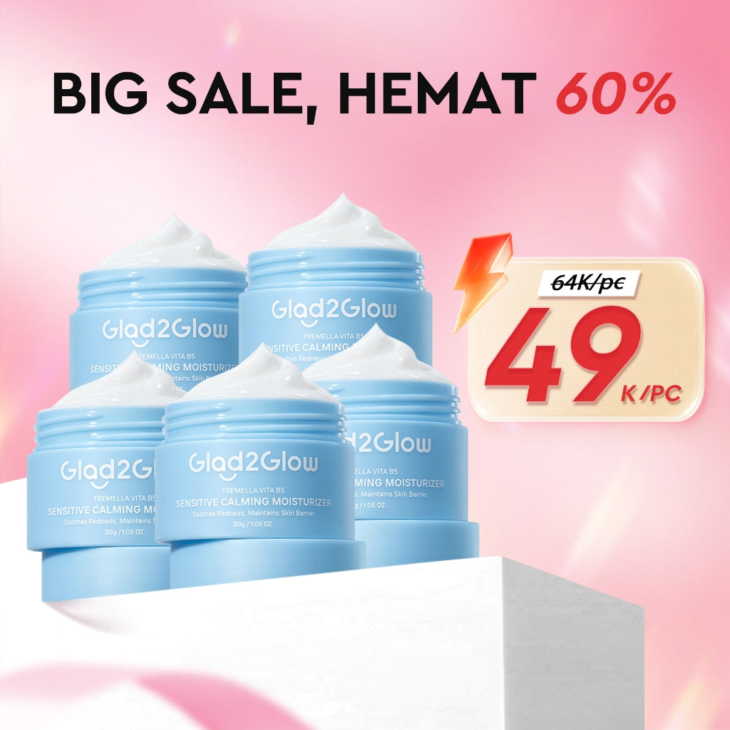 [Hemat 5PCS]Glad2Glow Moisturizer Series Mencerahkan Pencerah Wajah Anti Jerawat Penuaan Hilangkan Flek Tenangkan Kulit Niacinamide 377 Retinol Centella Skincare Pelembab Esensi Perawatan Kulit Pelembab Pembersih day cream tone up g2glow official store