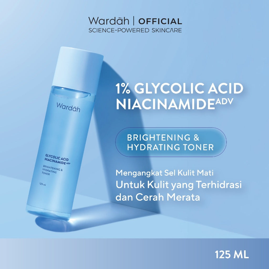 WARDAH Lightening Basic Mosturizer Kit - Day Cream, Night Cream, Face Toner - Pelembab Wajah & Hydrating Toner - Cerah, Glowing, Terlindungi, Lembap - Light+ Glowshot Day, Intensive Moisturizer, Face Toner - Skincare