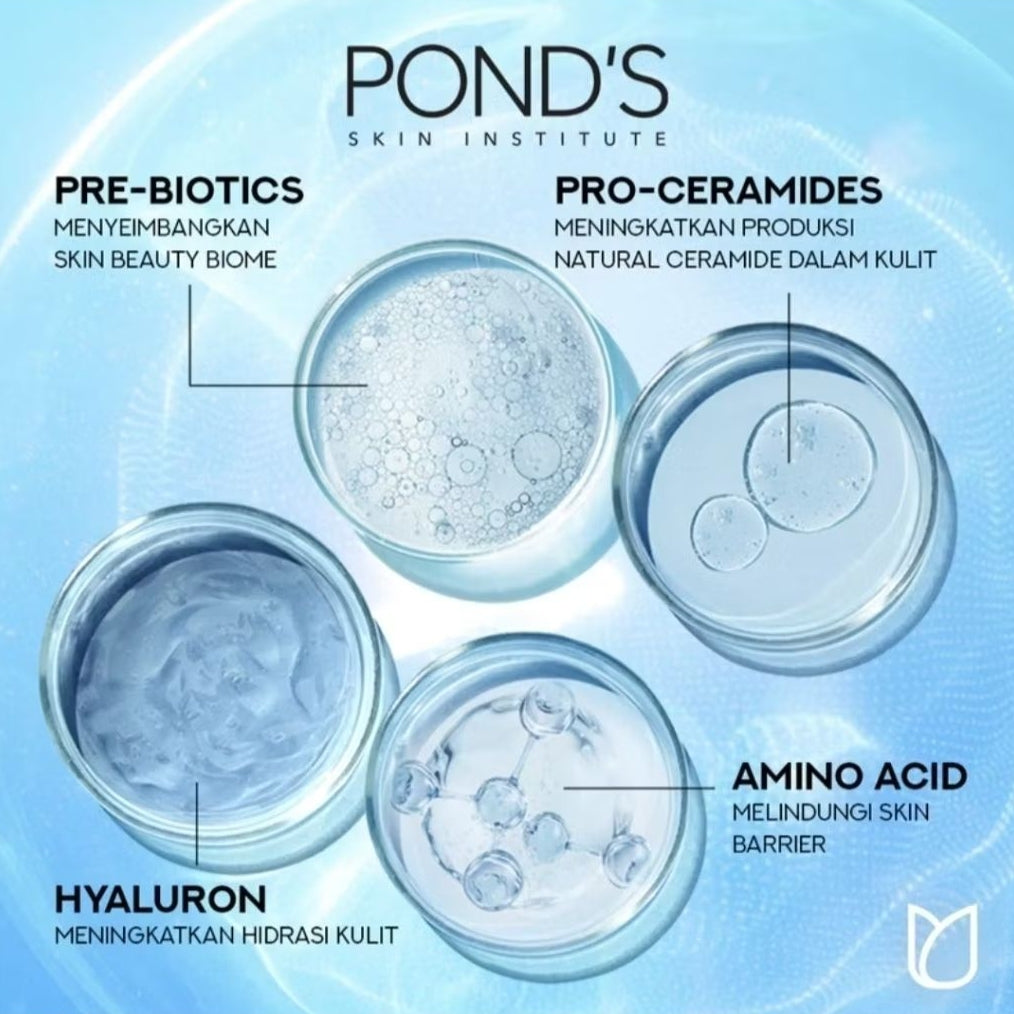 Ponds Hydra Miracle Ultra Light Biome Pembersih Wajah Cera Hyamino 90 g