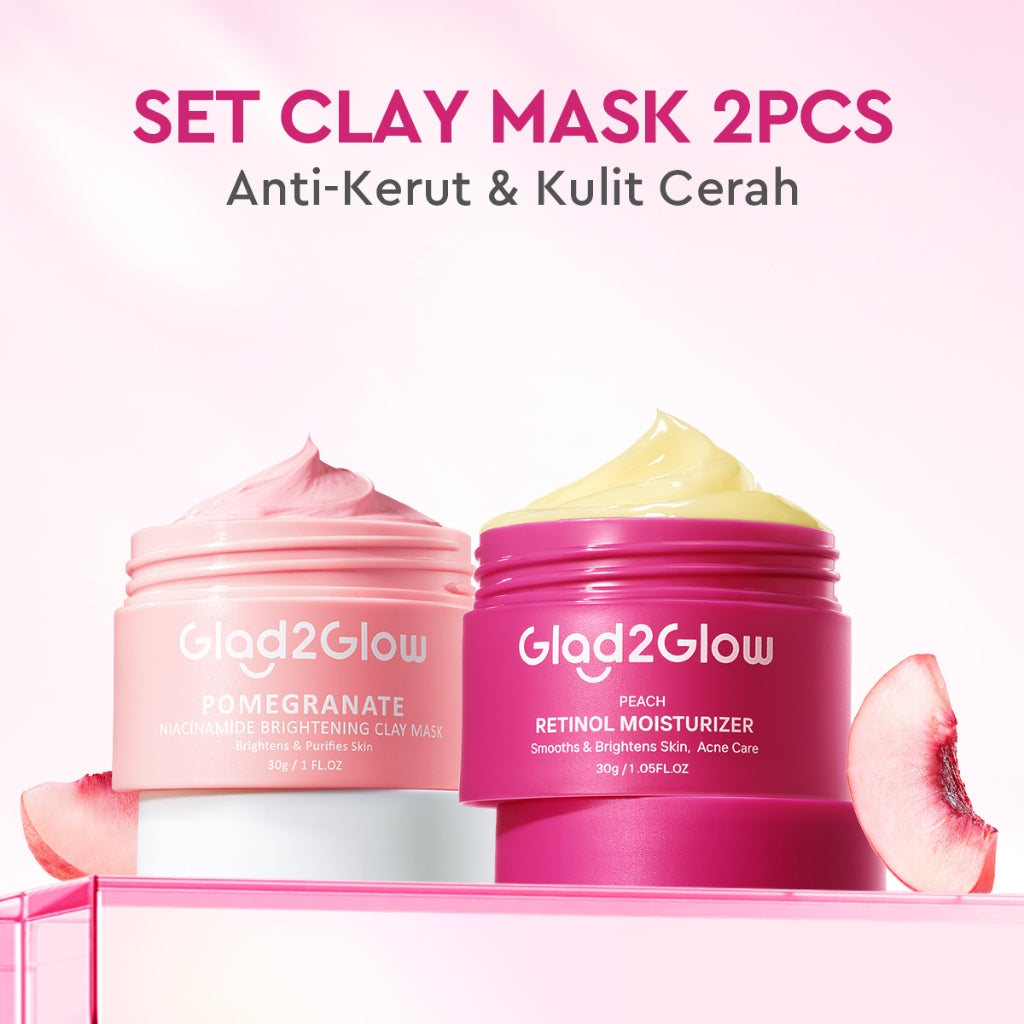 [Tasyafarasya Approved]Glad2Glow Peach Retinol Moisturizer Pelembab Anti Penuaan Penghalang Kulit Mencerahkan Flek Hitam Mengurangi kerutan mencerahkan warna kulit menghaluskan kulit mengecilkan pori-pori membesar dan melembabkan g2glow official store