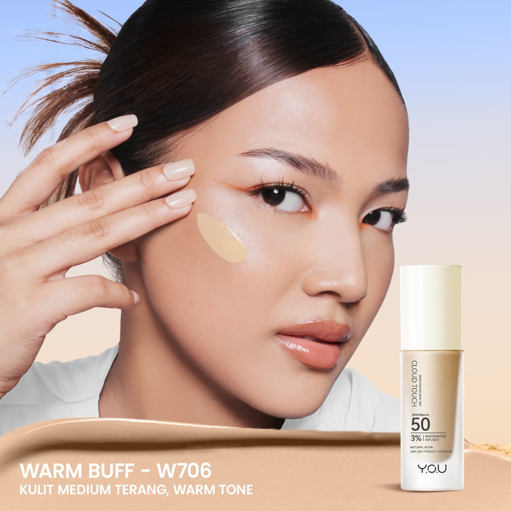 [NEW & UPGRADE] YOU Cloud Touch 3% Niacinamide Brightening Skin Tint For ALL Skin Sensitive Skin Perfect Coverage Liquid Foundation Serum Tint 24h Matte Oil Control SPF 50 No Oxidation