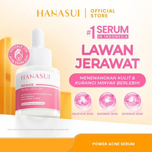 Hanasui Power Acne Serum - Jerawat & Beruntusan Menenangkan & Kurangi Produksi Minyak Salicylic Acid dan Glycolic Acid