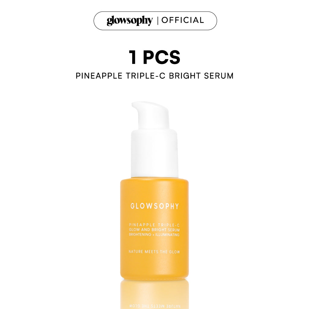 Glowsophy Pineapple Triple-C Glow 30ml Brightening Serum with Hyaluronic Acid Mencerahkan Warna Kulit Wajah Menjaga Kelembapan Wajah Meratakan Warna Kulit Menjaga Skin Barrier Whitening Brightening dengan Niacinamide Vitamin C Serum Eksfoliasi Wajah