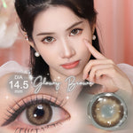 Magister Softlens Minus(0.00~-6.00) Glowy Series 14.5mm abu-abu coklat Gaya eksklusif soflen