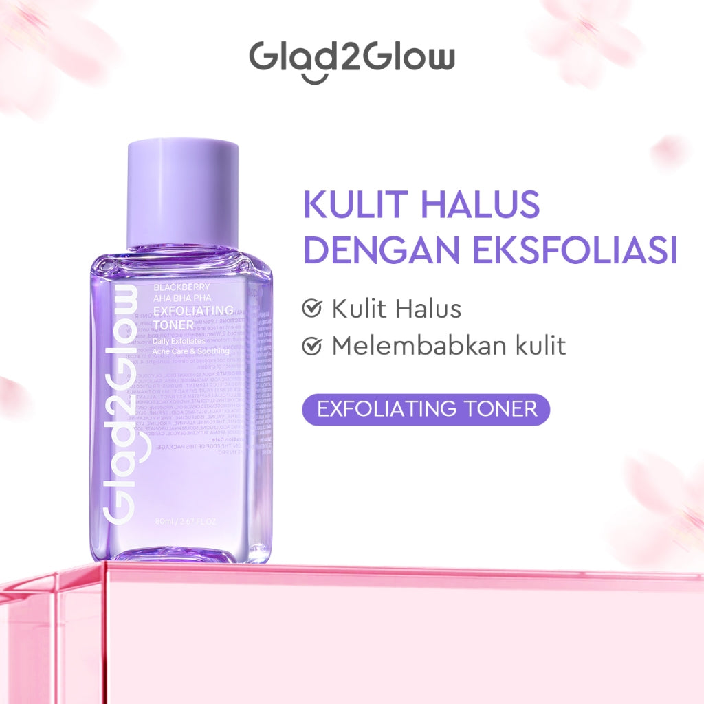 Glad2Glow Toner Complete Series 80ml-Brighten/Acne Toner/Barrier/Exfoliating toner-Skincare toner badan face mist hydrating toner centella toner wajah eksfoliasi water g2g toner hydrating gloglowing brightening exfoliasi glycolic madeca g2g official store
