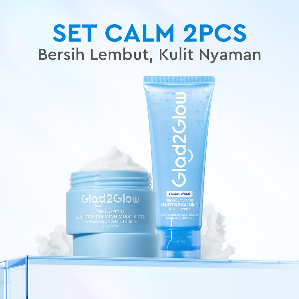 Glad2Glow Tremella Vita B5 Sensitive Calming Gel Cleanser facial wash skincare face wash sabun cuci muka cleansing balm exfoliating exfoliasi wajah sabun muka pembersih wajah Menenangkan kulit sensitif menghidrasi & menutrisi kulit g2glow official store