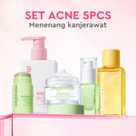 Glad2Glow bundle 5in1 paket Skincare- Moisturizer+Serum+Cleanser+Toner+ Clay Stick- Face Wash  Glowing Kit Dark Spot Acne Kit Mencerahkan warna kulit Menghilangkan jerawat Anti penuaan Mencerahkan bintik hitam Beauty Sets & Packages g2glow official store