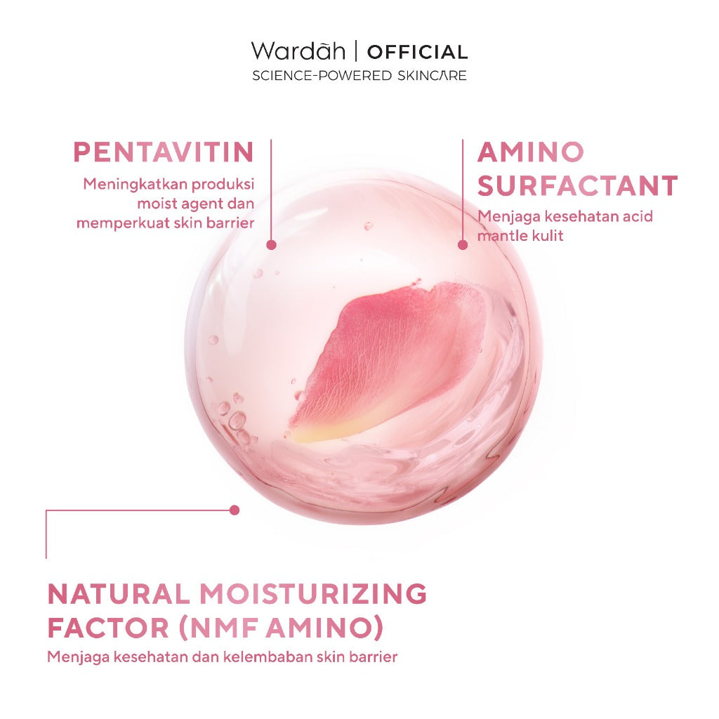 [REFAL HADY'S FAVORITE] WARDAH Hydra Rose NMF Amino Pentavitin Barrier Replenish pH 5.5 Gel Cleanser 100 mL Sabun Cuci Muka Gentle Acid Mantle Expert Hydrating Foam yang Membersihkan dengan Gentle Kulit Sehat dan Skin Barrier Terlindungi - Skincare