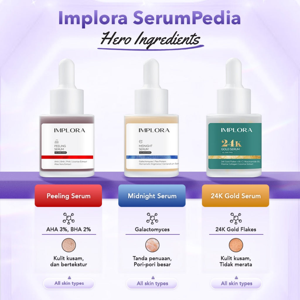 Implora Serum Wajah 20ML | Mencerahkan | Kulit Berjerawat | Komedo Dark Spot | Hydrating