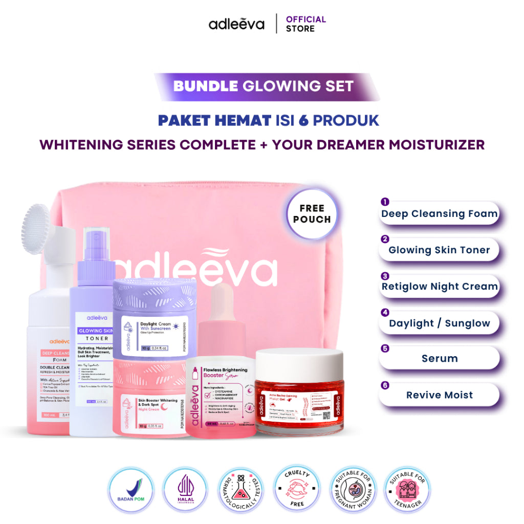 ADLEEVA - [BUNDLE SET] ACNE / WHITENING GLOWING SET (Paket Complete + Moisturizer + Essence) (PAKET HEMAT UNTUNG BANYAK)