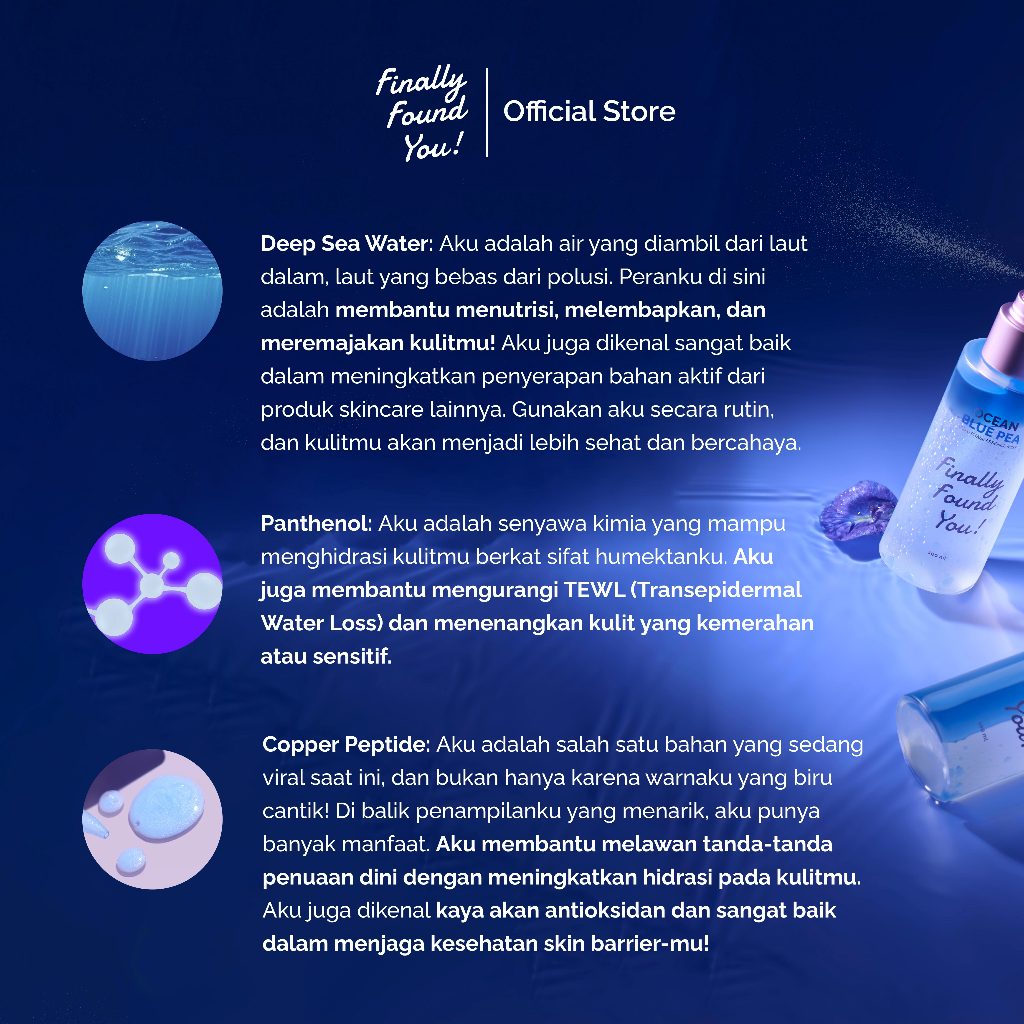 Finally Found You! Ocean Blue Pea Dual-Phase Essence Mist 100ml