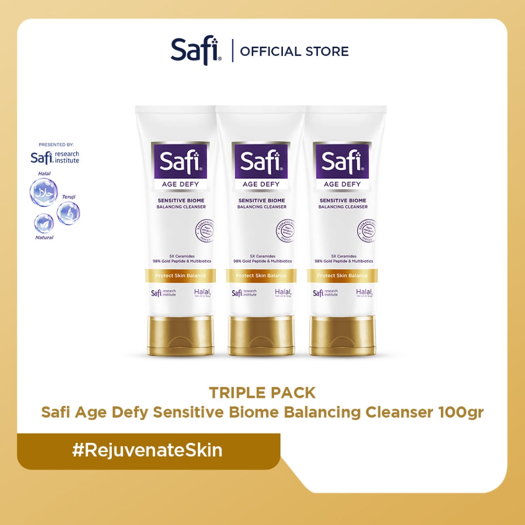 TRIPLE PACK - Safi Age Defy Sensitive Biome Balancing Cleanser 100gr