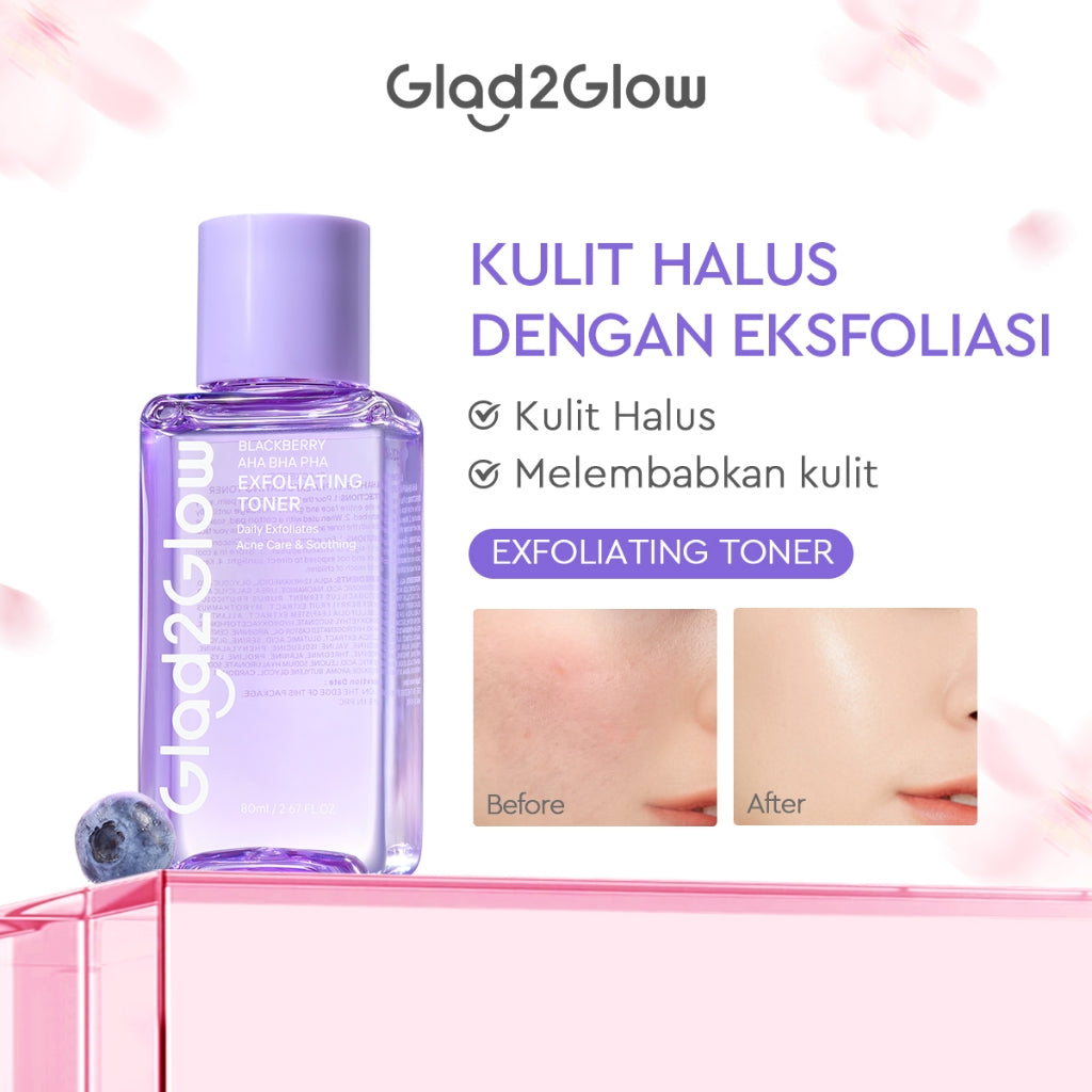 [Hemat 5PCS]Glad2Glow Toner Complete Series-Brightening/Acne care/Barrier/Exfoliating-Skincare toner badan face mist hydrating toner centella toner wajah eksfoliasi water toner hydrating gloglowing brightening exfoliasi glycolic g2glow official store