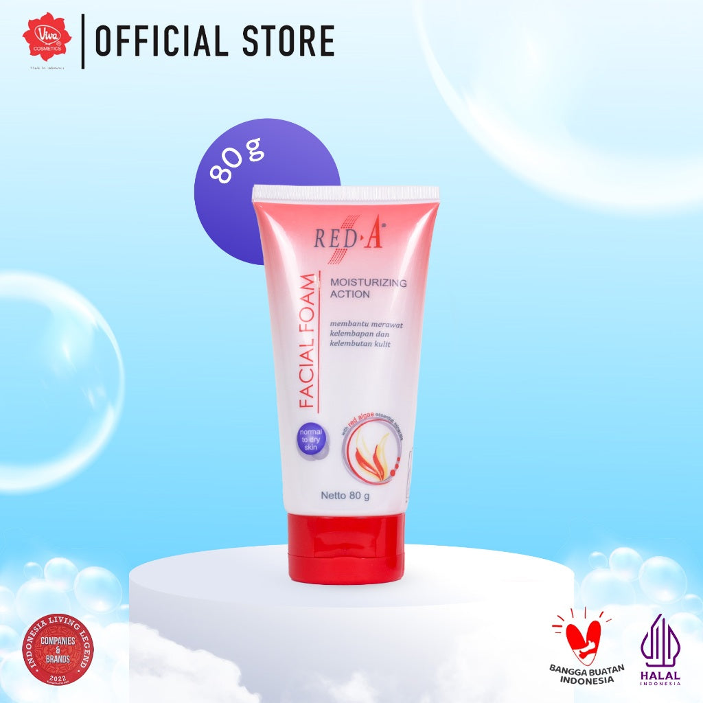 Red-A Facial Foam For Normal To Dry with Moisturizer Complex, Chamomile & Red Algae Extract (tersedia 40 Gr & 80 Gr )
