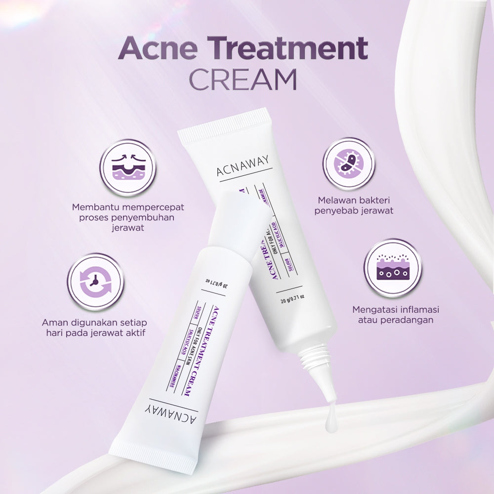 ACNAWAY Bundle 2 in 1 Infinity Size Acne Patch + Acne Treatment Cream – Plester Jerawat Ukuran Besar & Krim Jerawat Ampuh