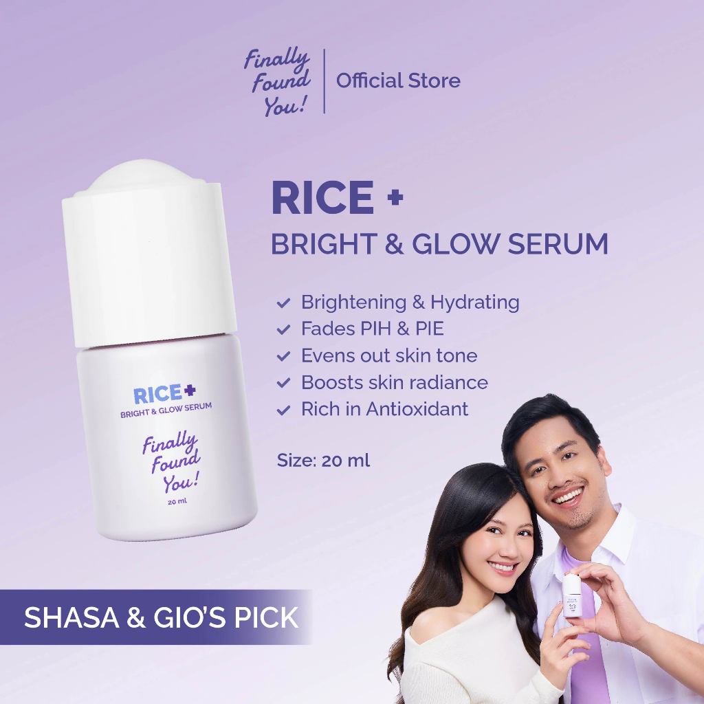 Finally Found You! RICE + BRIGHT & GLOW SERUM 20ml | Serum mencerahkan dan meratakan warna kulit untuk semua jenis kulit