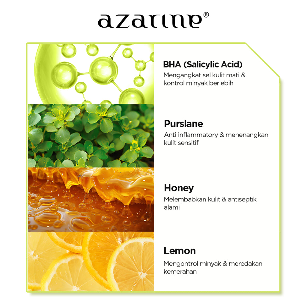 Azarine Oily Skin Cleansing Kit [3 PCS] Calmoist Micellar Water + Oil Free Moisturizer + Acne Gentle Face Wash Kulit Berminyak Pembersih Wajah Tanpa Residu Menghidrasi Kulit dan Tidak Pedih di Mata