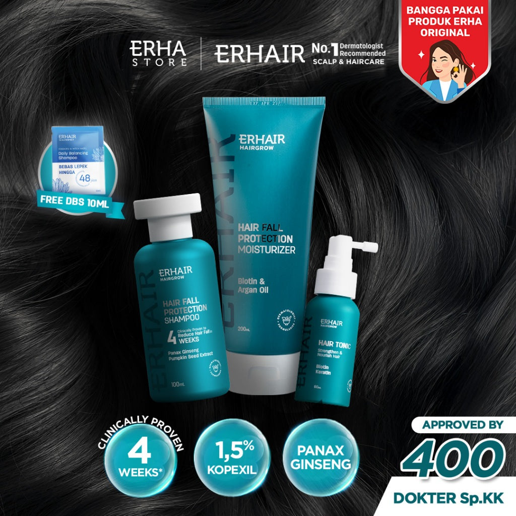ERHAIR HairFall Fighter - Bundle Rambut Rontok No#1 Rekomendasi Dermatolog Indonesia