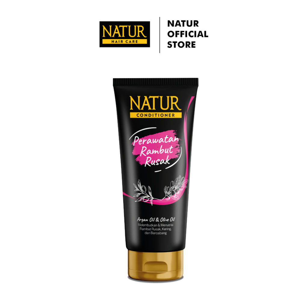 [NEW FORMULA] Natur Conditioner Argan Oil 160 Ml - Kondisoner Rambut Rusak, Kering & Bercabang