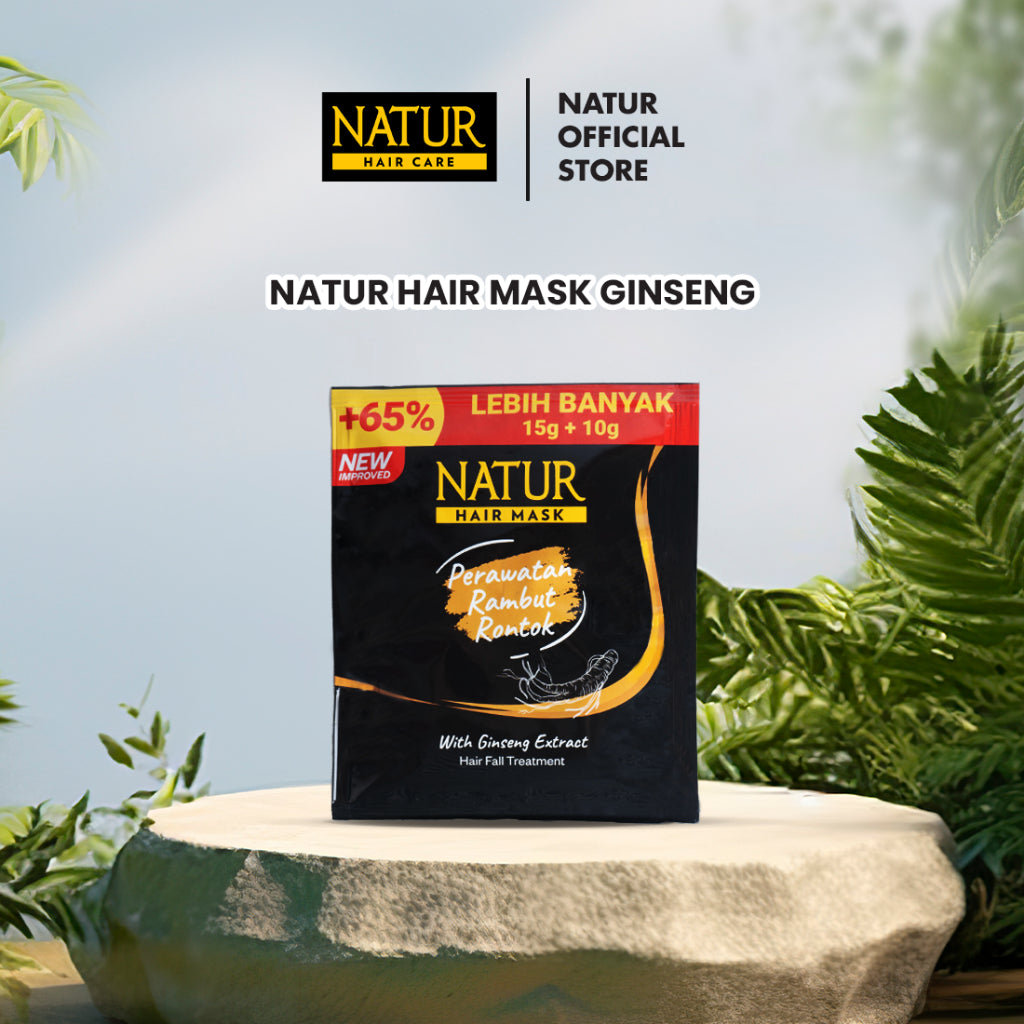 Natur Hair Mask Ginseng - Masker Rambut Rontok / Anti Hair Fall / Menguatkan Akar Rambut