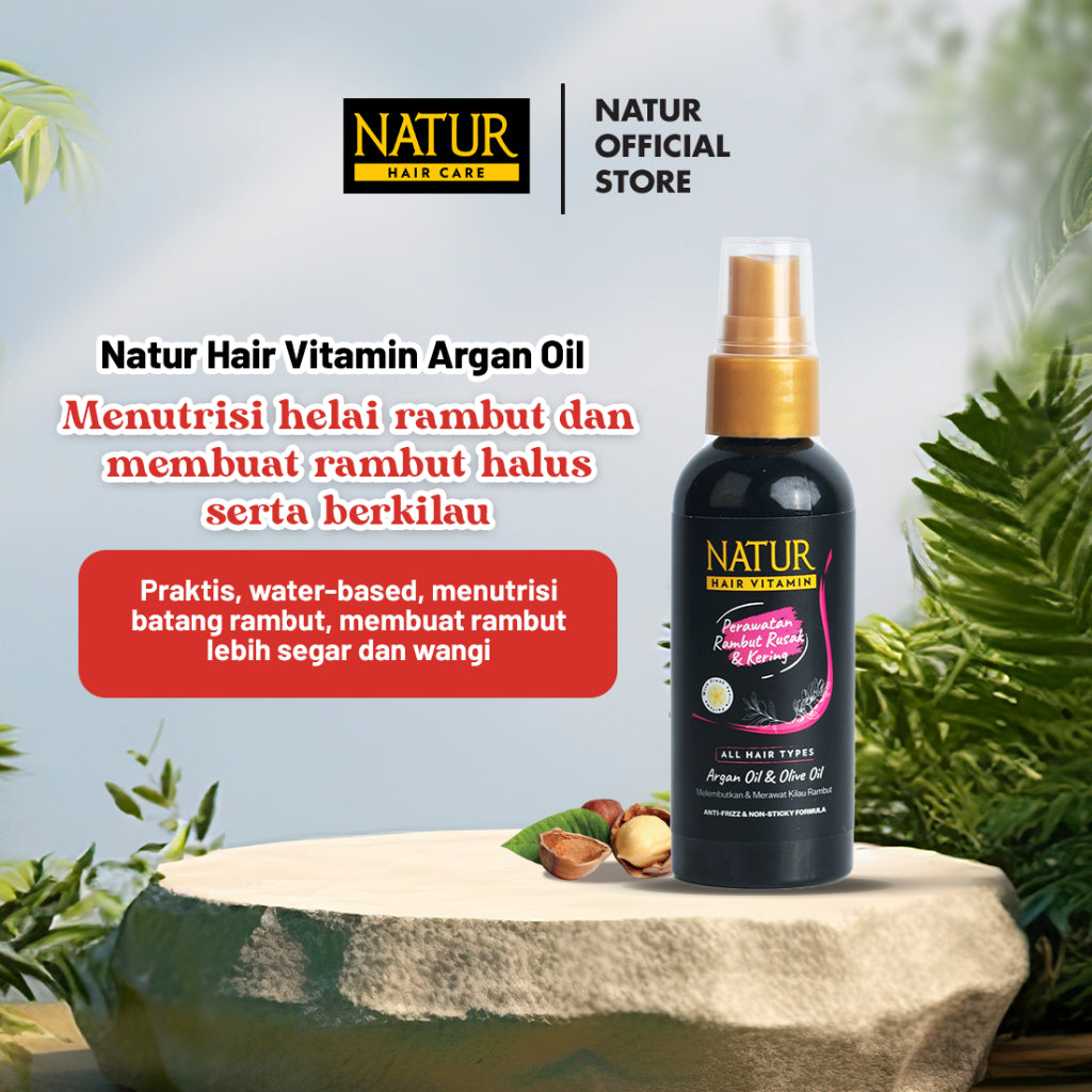 Natur Hair Vitamin Argan Oil 80 ML - Vitamin Rambut Kering dan Rusak