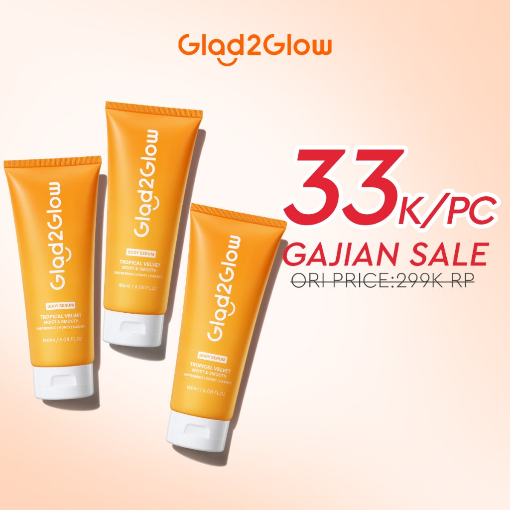 [SPECIAL DISCOUNT]GLAD2GLOW Tropical Velvet Moist & Smooth Hand Body Serum 300ml | Body Cream Body Lotion Menghidrasi Kulit Mencerahkan Dan Pemutih Tubuh Atasi Kulit Belang Brighty Body Care Whitening Skinvu body lotion glad2glow official store