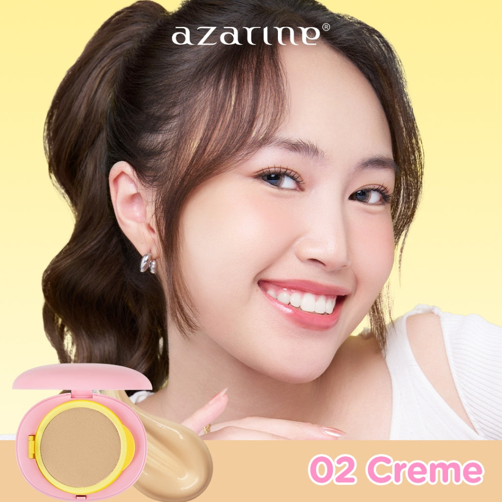 Azarine Covermatte Sunscreen Cushion SPF50+ PA++++ [11gr] Cushion Tahan Lama Zero Oxidation Flawless Matte Finish Lightweight Makeup Easy Application Buildable Coverage